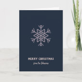 Personalized Family Name Merry Christmas Snowflake Kaart (Voorkant)