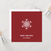 Personalized Family Name Merry Christmas Snowflake Kaart (Voorkant / Achterkant in situ)