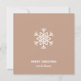 Personalized Family Name Merry Christmas Snowflake Kaart