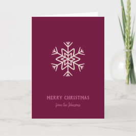 Personalized Family Name Merry Christmas Snowflake Kaart