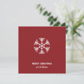 Personalized Family Name Merry Christmas Snowflake Kaart (Staand voorkant)