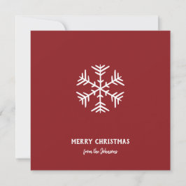 Personalized Family Name Merry Christmas Snowflake Kaart