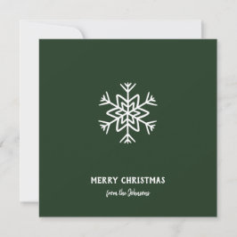 Personalized Family Name Merry Christmas Snowflake Kaart