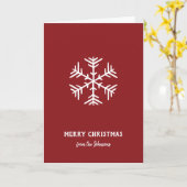 Personalized Family Name Merry Christmas Snowflake Kaart (Gele Bloem)