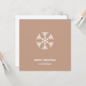 Personalized Family Name Merry Christmas Snowflake Kaart (Voorkant / Achterkant in situ)