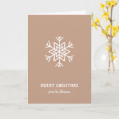 Personalized Family Name Merry Christmas Snowflake Kaart (Gele Bloem)