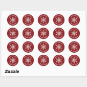 Personalized Family Name Merry Christmas Snowflake Ronde Sticker (Vel)