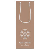 Personalized Family Name Merry Christmas Snowflake Wijn Cadeautas