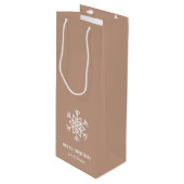 Personalized Family Name Merry Christmas Snowflake Wijn Cadeautas (Voorkant Gekanteld)