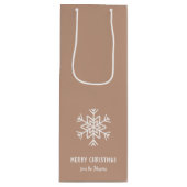 Personalized Family Name Merry Christmas Snowflake Wijn Cadeautas (Voorkant)