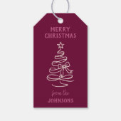 Personalized Family Name Merry Christmas Tree  Cadeaulabel (Voorkant)