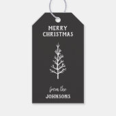 Personalized Family Name Merry Christmas Tree Cadeaulabel (Voorkant)