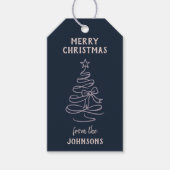 Personalized Family Name Merry Christmas Tree  Cadeaulabel (Voorkant)