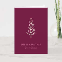 Personalized Family Name Merry Christmas Tree Kaart
