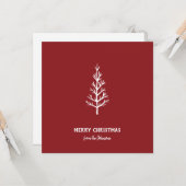 Personalized Family Name Merry Christmas Tree Kaart (Voorkant / Achterkant in situ)