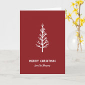 Personalized Family Name Merry Christmas Tree Kaart (Gele Bloem)