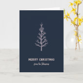 Personalized Family Name Merry Christmas Tree Kaart (Gele Bloem)