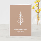 Personalized Family Name Merry Christmas Tree Kaart (Gele Bloem)