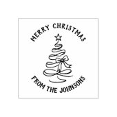 Personalized Family Name Merry Christmas Tree Rubberstempel (Afrduk)