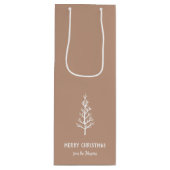 Personalized Family Name Merry Christmas Tree Wijn Cadeautas (Voorkant)