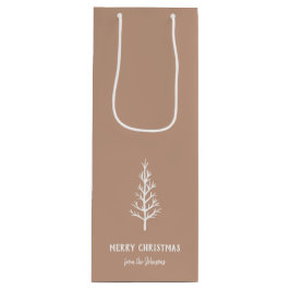 Personalized Family Name Merry Christmas Tree Wijn Cadeautas