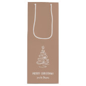 Personalized Family Name Merry Christmas Tree Wijn Cadeautas (Voorkant)