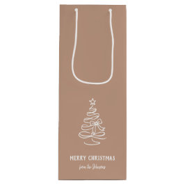 Personalized Family Name Merry Christmas Tree Wijn Cadeautas