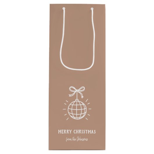 Personalized Family Name Merry Christmas Wijn Cadeautas