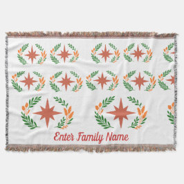 Personalized Family Name Rustic Boho Star Wreath Deken