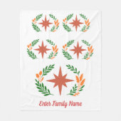 Personalized Family Name Rustic Boho Star Wreath Fleece Deken (Voorkant)