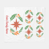 Personalized Family Name Rustic Boho Star Wreath Fleece Deken (Voorkant (Horizontaal))