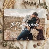 Personalized Family Name Script Photo  Briefkaart