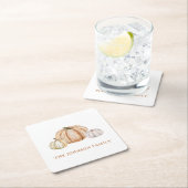 Personalized Family Name Thankful Neutral Pumpkin Kartonnen Onderzetters (Insitu)