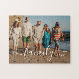 Personalized Family Photo and Text Jigsaw Puzzle Legpuzzel