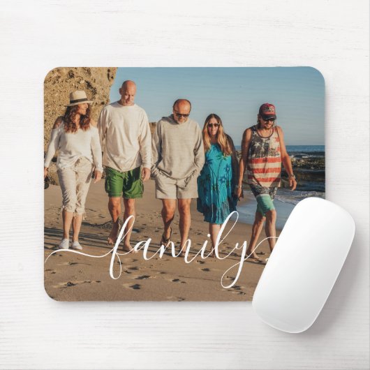 Personalized Family Photo and Text Muismat (Met muis)