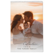 Personalized Family Photo Calendar Minimal Script Kalender (Hoes)