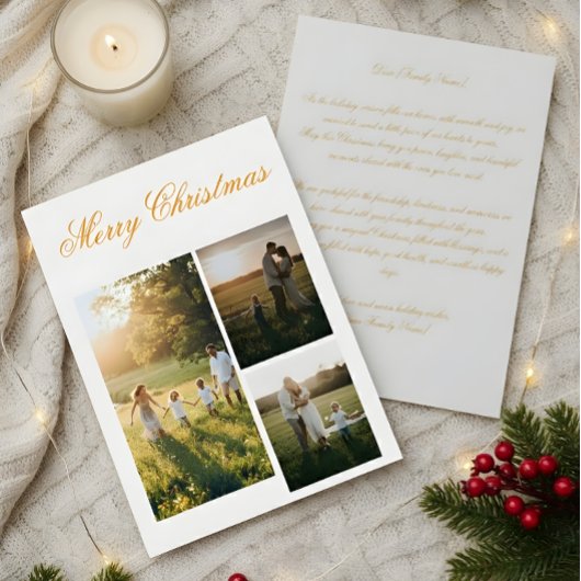 Personalized Family Photo Christmas Card Bedankkaart