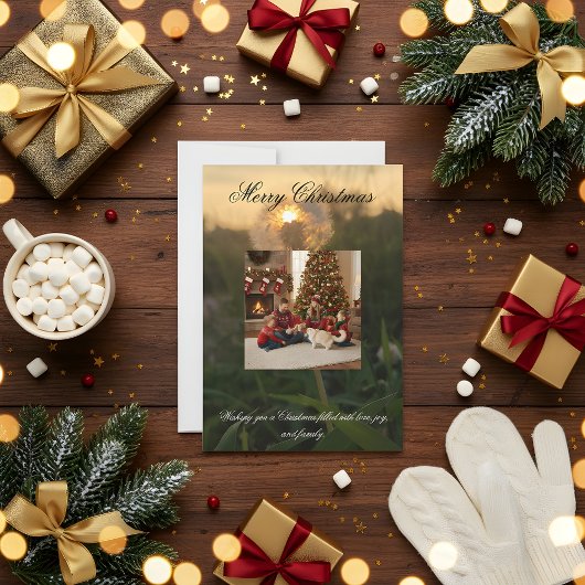 Personalized Family Photo Christmas Card Bedankkaart