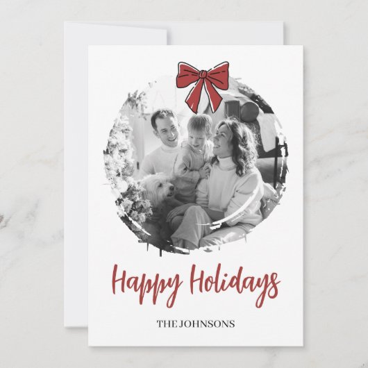 Personalized Family Photo Christmas Card Feestdagenkaart (Voorkant)