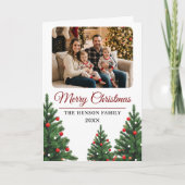 Personalized Family Photo Christmas Tree Feestdagen Kaart (Voorkant)