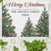 Personalized Family Photo Christmas Tree Theedoek (Gevouwen)