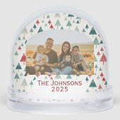 Personalized Family Photo Christmas Trees Sneeuwbol (Achterkant)