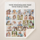Personalized Family Photo Collage Cute 25 Picture Sherpa Deken (Voorkant)