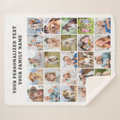 Personalized Family Photo Collage Cute 25 Picture Sherpa Deken (Voorkant (horizontaal))