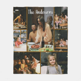 Personalized Family Photo Collage Fleece Blanket Deken