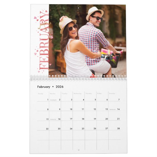 Personalized Family Photo Collage Kalender (Feb 2026)