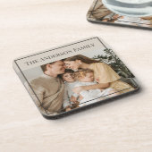 Personalized Family Photo | Custom Family Name  Bier Onderzetter (Linkerzijde)
