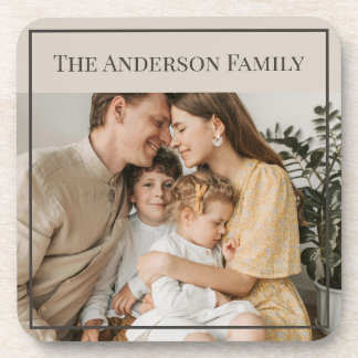 Personalized Family Photo | Custom Family Name  Bier Onderzetter