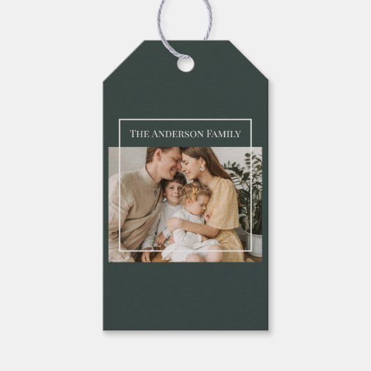 Personalized Family Photo | Custom Family Name  Cadeaulabel (Voorkant)