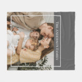 Personalized Family Photo | Custom Family Name Fleece Deken (Voorkant (Horizontaal))